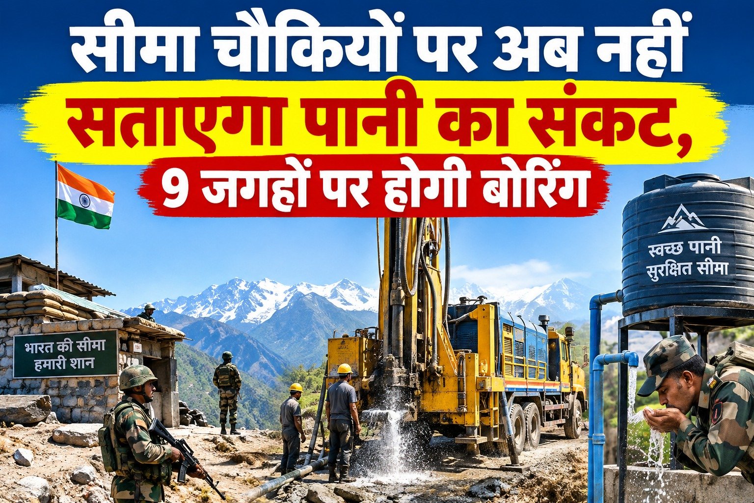 सीमा चौकियों पर अब नहीं सताएगा पानी का संकट, 9 जगहों पर होगी बोरिंग