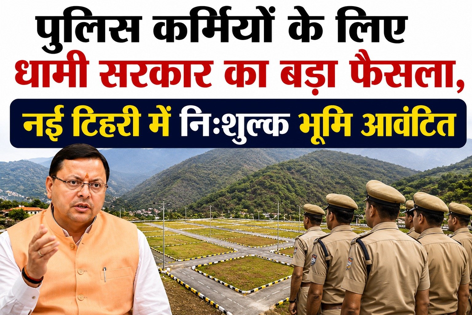 पुलिस कर्मियों के लिए धामी सरकार का बड़ा फैसला, नई टिहरी में निःशुल्क भूमि आवंटित